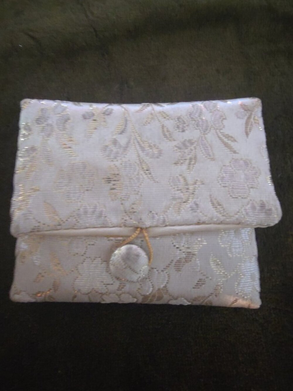 Vintage Max Factor Regency Golden Bouquet Powder Compact w/ Puff & Brocade Pouch